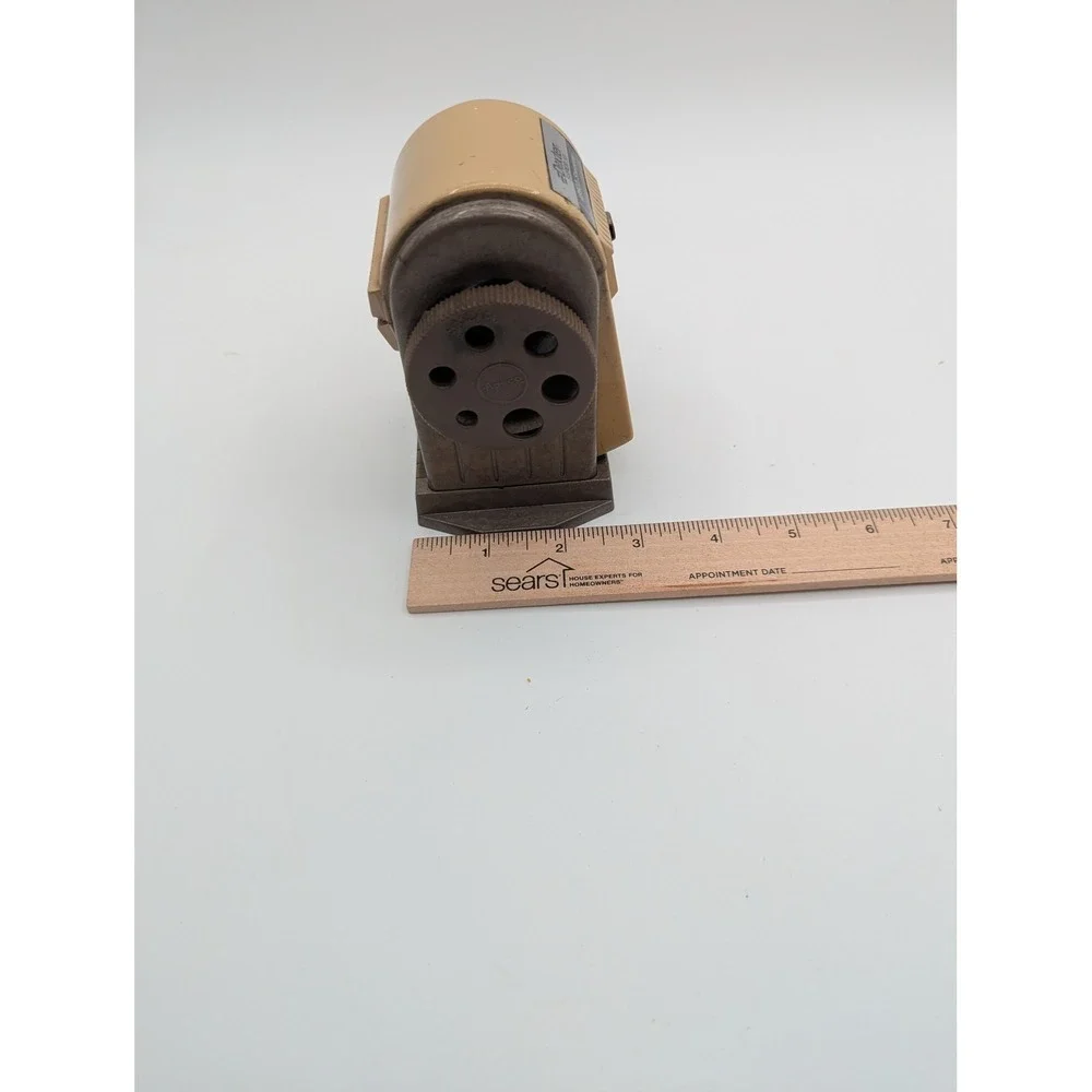 Vintage Berol Apsco Dexter Super 10 Manual Pencil Sharpener Industrial Tan Brown